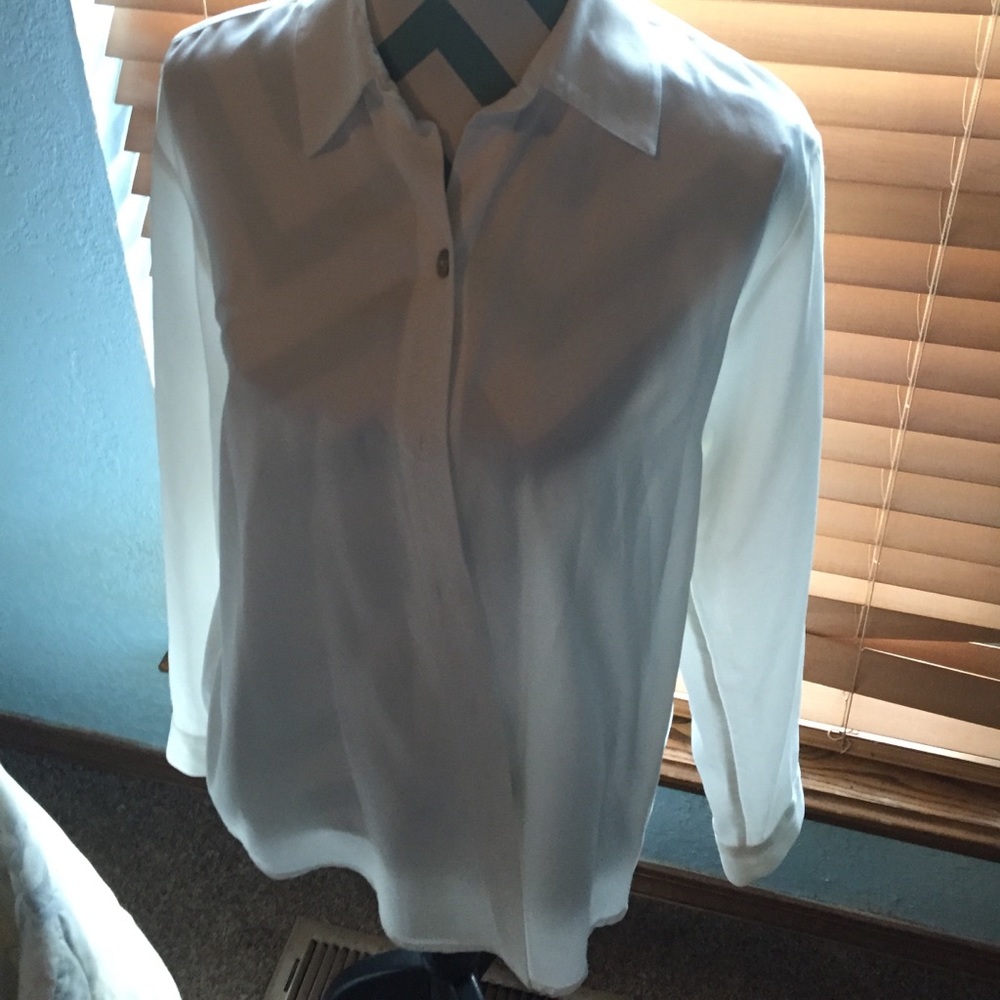 White button down blouse